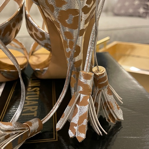 Sexy ankle strap silver metallic high Heels - Picture 10 of 15